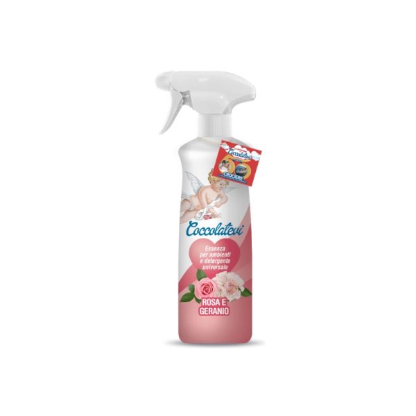 COCCOLATEVI ambiente spray “rosa e geranio” 750 ml.